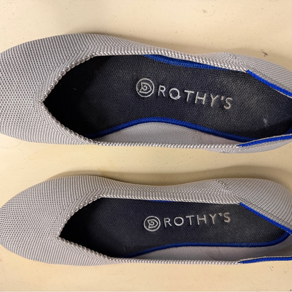 Rothy's Women's Gray Pointed Ballet Flats, Size 9
